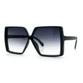 thumbnail image 4 of Womens Squared Rectangle Thick Plastic Butterfly Chic Fashion Sunglasses Black - Smoke, 4 of 8