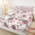 thumbnail image 3 of jejeloiu Cute Cartoon Cow Twin Sheet Sets,Kawaii Milk Cattle Twin Fitted Sheet,Pink Gray White Flat Sheet For Girl Teens,Luxury Bedroom Decor,3 Pieces, 3 of 7