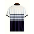 thumbnail image 2 of DCDany Men's Golf Polo Shirts Short Sleeve Striped Performance Moisture Golf Shirts, 2 of 6