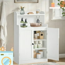 Lofka Bathroom Storage Cabinet with 2 Doors &Adjustable Shelves for Bathroom, Kitchen, Living Room, White