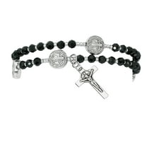 4mm Black St. Benedict Twist Rosary