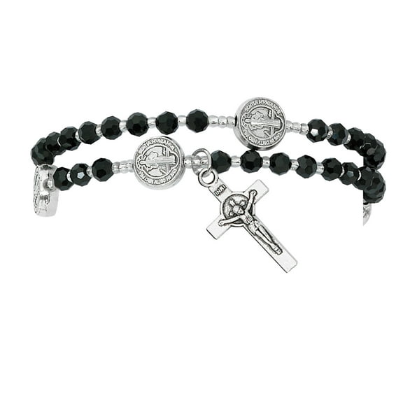 4mm Black St. Benedict Twist Rosary