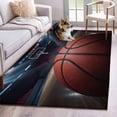 thumbnail image 3 of Area Rug for Living Room, Basketball Non-Slip Indoor Large Carpet for Bedroom/Dining Room, Sports Theme Stadium Field Lights Ball Washable Low-Profile Rectangle Floor Mat Runner Rugs - 3 x 5 Ft, 3 of 7