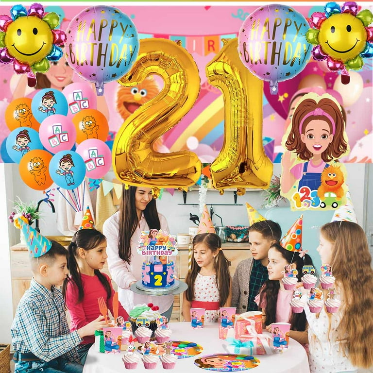 Ms Rachel Balloons Party Supplies 21th Big Number Decorations