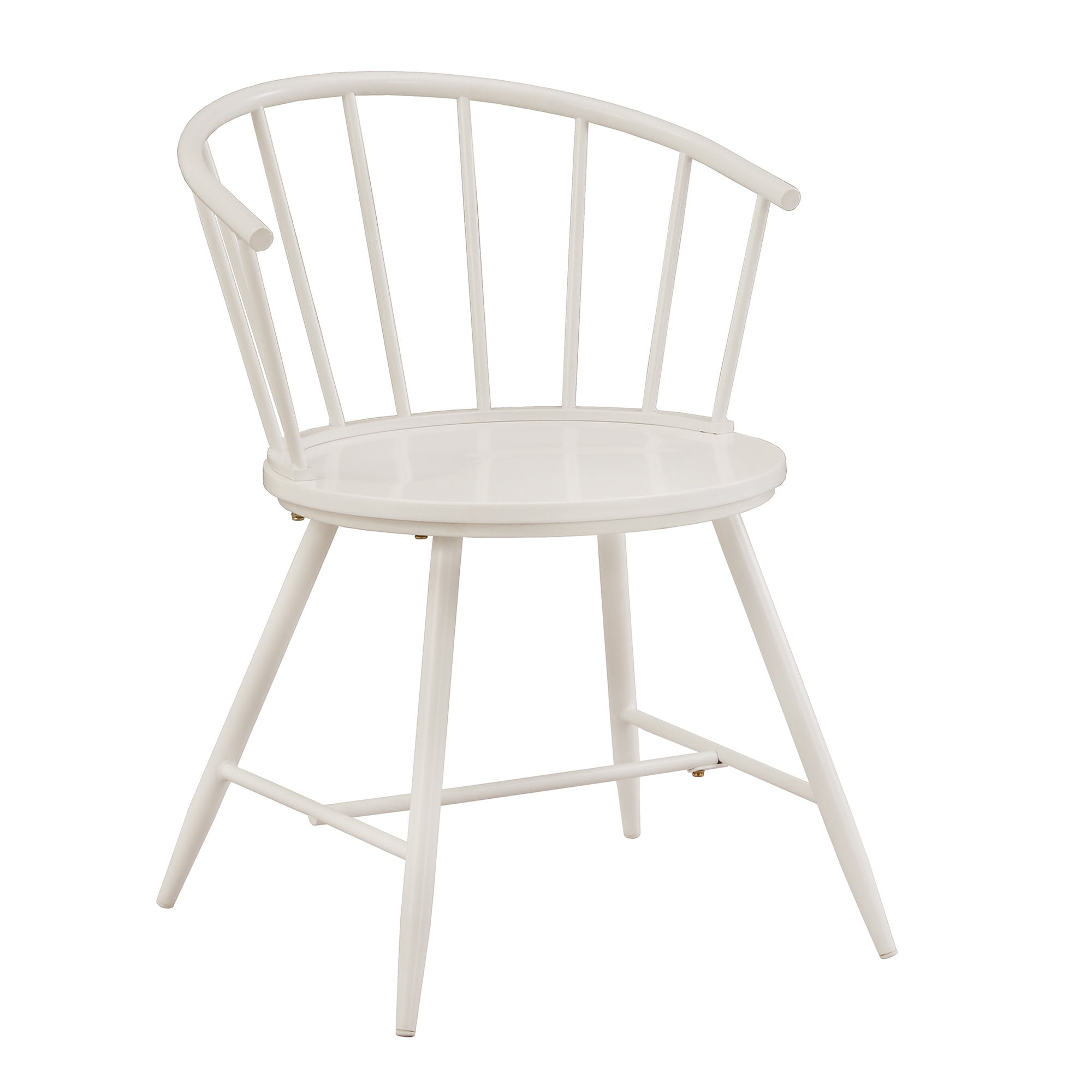 Weston Home Lydford Slope Low Back Windsor Metal Side Chairs, Set of 2, White