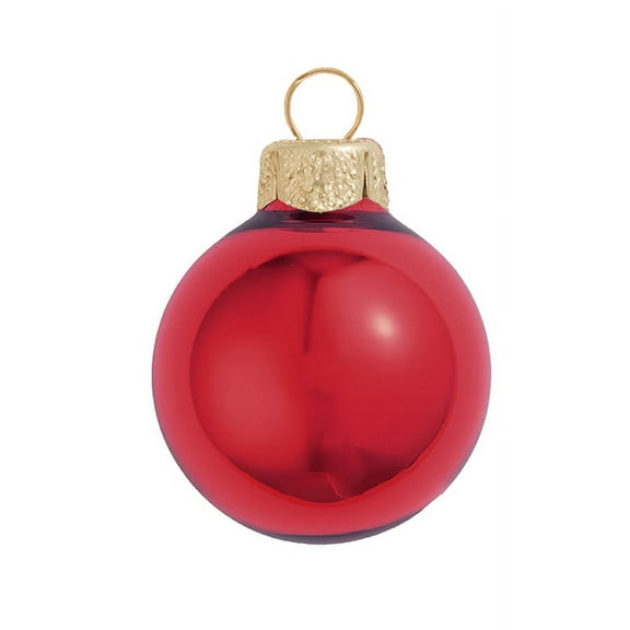 Whitehurst 6ct Red Christmas Shiny Finish Glass Ball Ornaments - 4" (100mm)