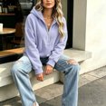 thumbnail image 2 of Asgosdo Womens Oversized Sweatshirts Fleeze Fleece Long Sleeve Half Zip Fall Hoodies Winter Casual Warm Outfits, 2 of 6