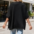 thumbnail image 5 of Summer Short Sleeve Oversize Solid Color T Shirt Women Loose Tops, 5 of 6