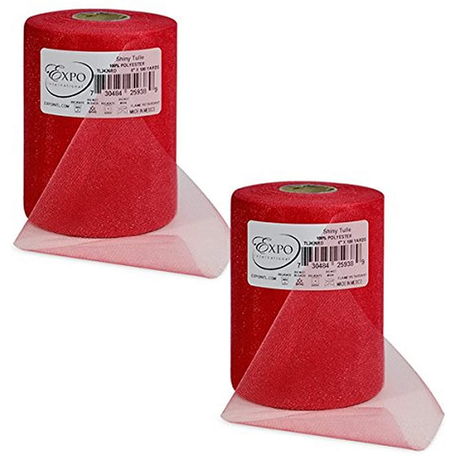 Expo Pack of 6 Shiny 6/" Tulle Spool of 100 Yards