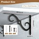 thumbnail image 2 of Uxcell 2 Pcs Soportes Decorativos para Estantes, Soportes para Estantes Flotantes de 10" x 7" para Estanterías de Pared, Negro, 2 of 7