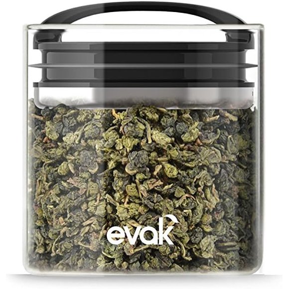 Prepara Evak Compact Glass Food Storage, 16 Ounce, Black