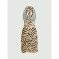 thumbnail image 2 of Oyyniis Women's Zebra Print Hanging Neck Slim Fit Dress Pleated Hip Ruffle Dress Sleeveless V-Neck Dresses, 2 of 5