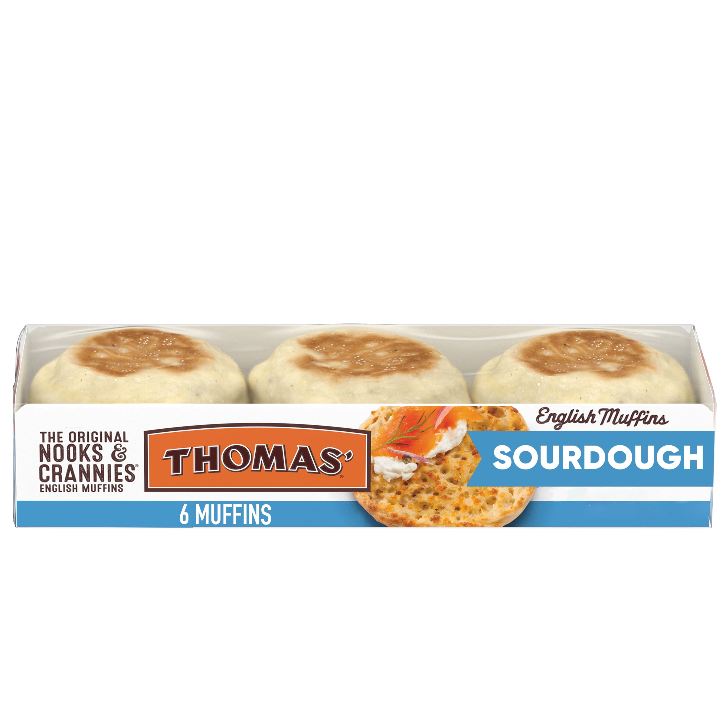 Thomas’ Sourdough English Muffins, 6 Count, 12 Oz Package