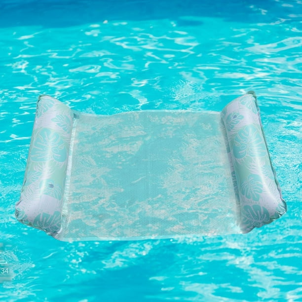 Hamaca De Agua Flotante Con Malla 3D – Colchoneta De PVC De Alta Densidad Para Piscina Y Playa, En Azul