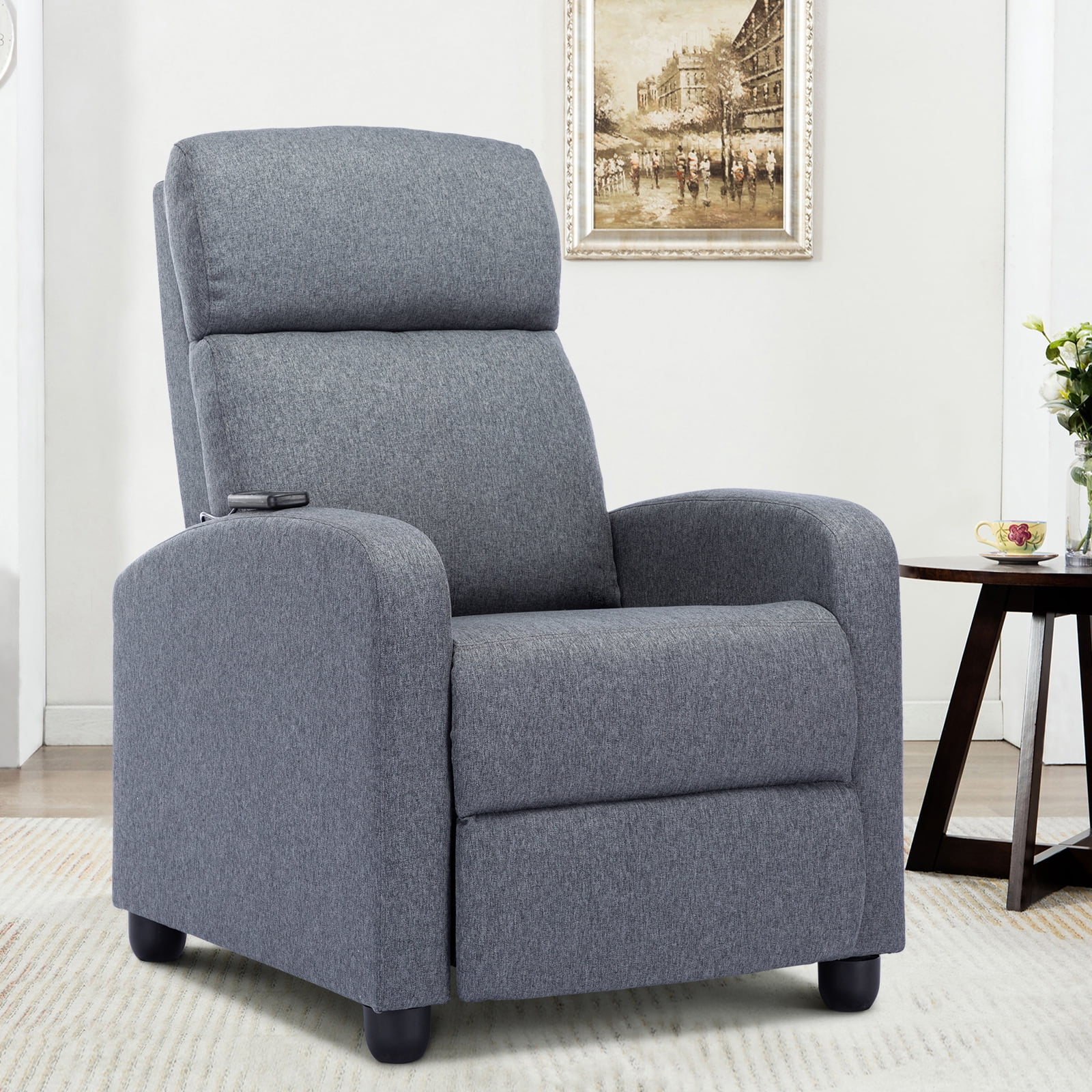 Bonzy Home Electric Recliner Chair with Massage Function, Grey, 2pcs