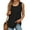 Black, variant on Womens Tank Tops Summer Loose Sleeveless Tops Ribbed Trim Scoop Neck Curved Hem