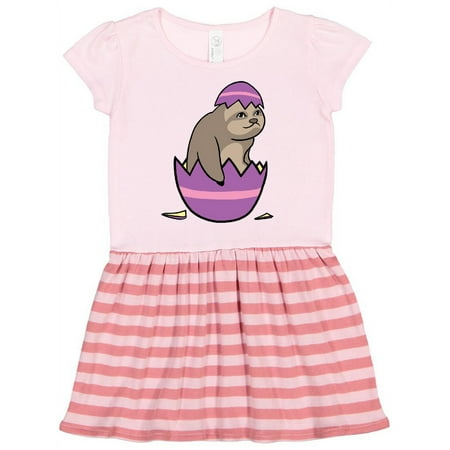 

Inktastic Easter Cute Sloth in a Purple Egg Gift Toddler Girl Dress