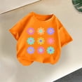 thumbnail image 7 of WQNVRNR Girls Summer Short Sleeve Tee- Printed Crewneck Casual Cotton Cute T Shirt Orange Size 4, 7 of 7