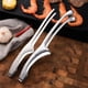 thumbnail image 5 of Pinzas de acero inoxidable para salchichas de barbacoa | Pinzas giratorias para parrilla de perritos calientes y carne | Pinza de cocina resistente al calor de grado alimenticio para asar, 5 of 9