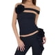 thumbnail image 2 of Camiseta Sin Tirantes 3D Flower Crop Tube Tops European Slim Fit Top Tee Ropa de verano (Negro L) Cgtredaw Para estrenar, 2 of 9