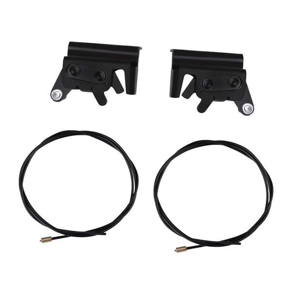 2 pares de pestillos giratorios y cables para tapas de automóviles y camionetas, cable de 36" de largo, 83515, 83514, 92579, lado del conductor y