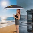 thumbnail image 5 of Unique Bargains 1 Pc Folding Umbrella Lightweight Two-color Travel Umbrella Black White, 5 of 6