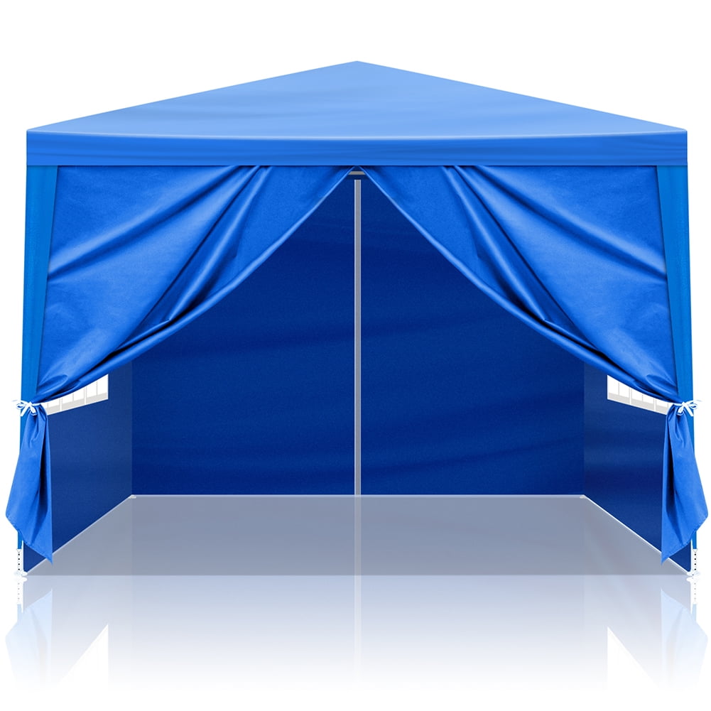 Aimee Lii 120" x120" Large Party Tent, Events Shelter Canopy Gazebo with 4 Side Walls, Shade Shelter for Weddings, Picnic, Blue