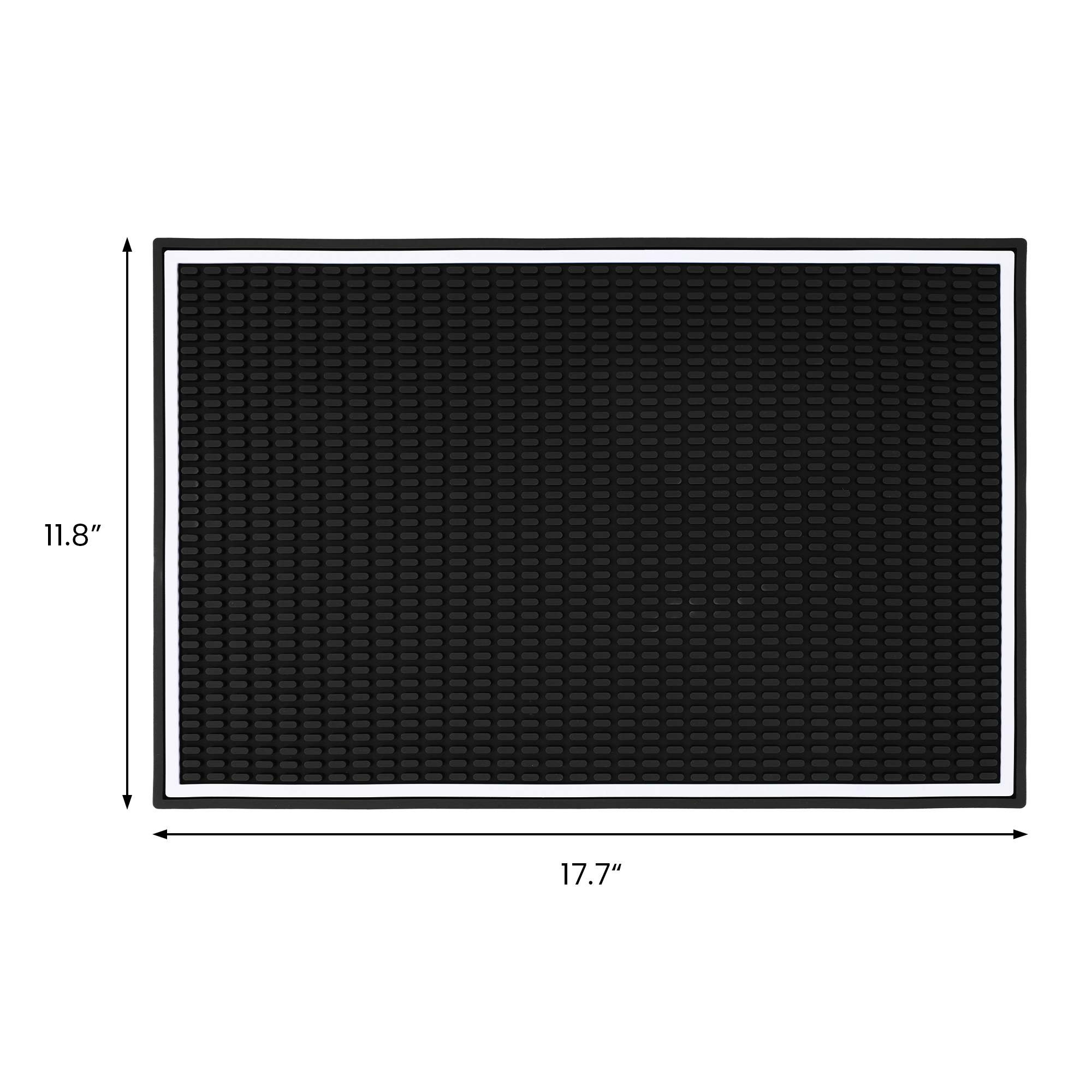Unique Bargains Waterproof Dish Drying Mat with Concave Design Black 17.7*11.8*0.4 inch