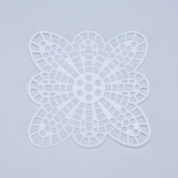 10pcs Plastic Mesh Canvas Sheets for Embroidery Acrylic Yarn Crafting Knit and Crochet Projects Flower White 8.5x8.5x0.14cm Hole: 4x4mm