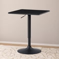 thumbnail image 1 of CorLiving Maya Square Engineered Wood Top Adjustable Height Swivel Bar Table with Black Metal Pedestal Base, Black, 1 of 9