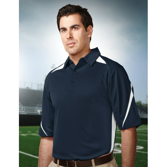 Tri-Mountain Performance Lightning K119 Birdeye Polo, 6X-Large, Navy/White