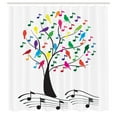 thumbnail image 2 of Ambesonne Music Shower Curtain, Tree with Notes Happiness, 69"Wx70"L, Multicolor, 2 of 4