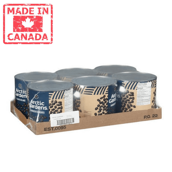 Arctic Gardens Bean Black 2.84L/96 oz (6/Case)- High Fiber, Low-Fat Protein Source- Canadian Made