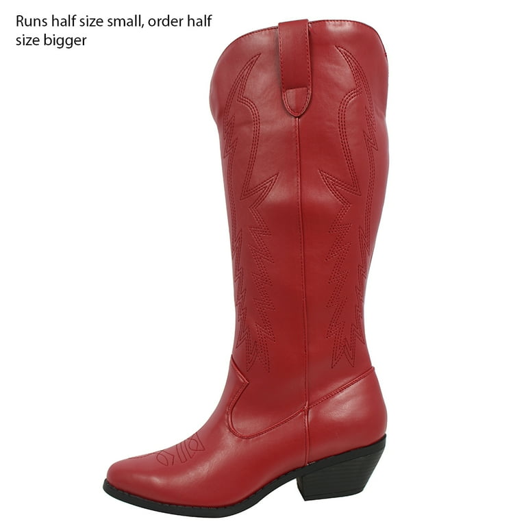 Womens red cowboy boots shop size 8