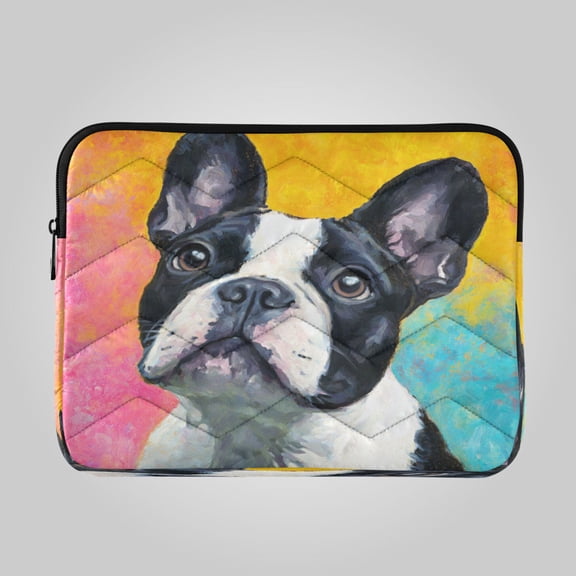 RMDQTR 13in Laptop Bag Briefcases Computer Inner Bags Computer Bags Laptop Sleeves Work Travel School Bag Rainbow French Bulldog Canvas