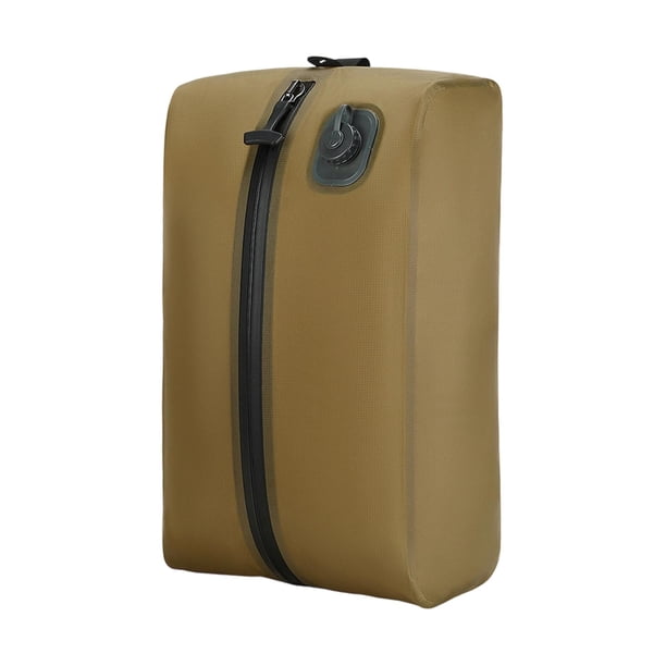 Bolsa de almacenamiento al vacío para viajes, bolsa sellada al vacío, resistente al desgarro, ahorra espacio, multiusos. Caqui
