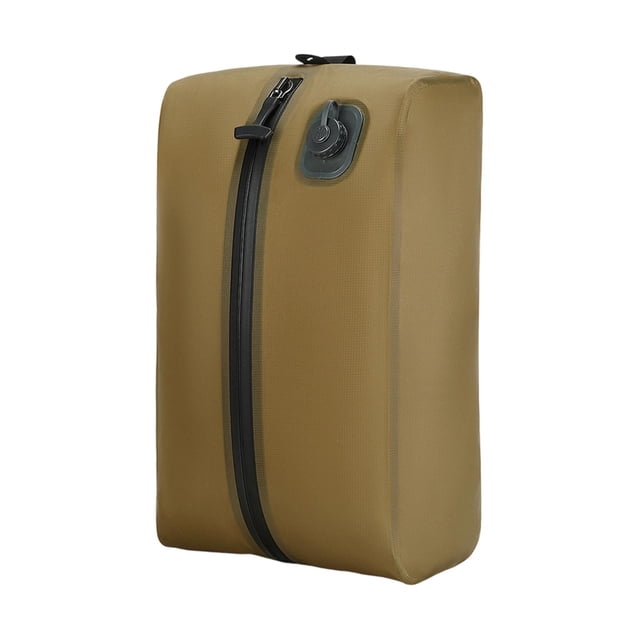 Bolsa de almacenamiento al vacío para viajes, bolsa de compresión tipo cubo para ropa, versátil para viajes de negocios, embalaje de tela, equipaje y Caqui