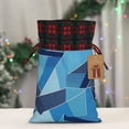 thumbnail image 6 of Color Matching Linen Bundle Mouth Gift Bag Can Be Used For Daily Small Items Blue Geometric Lines_4 Small, 6 of 8