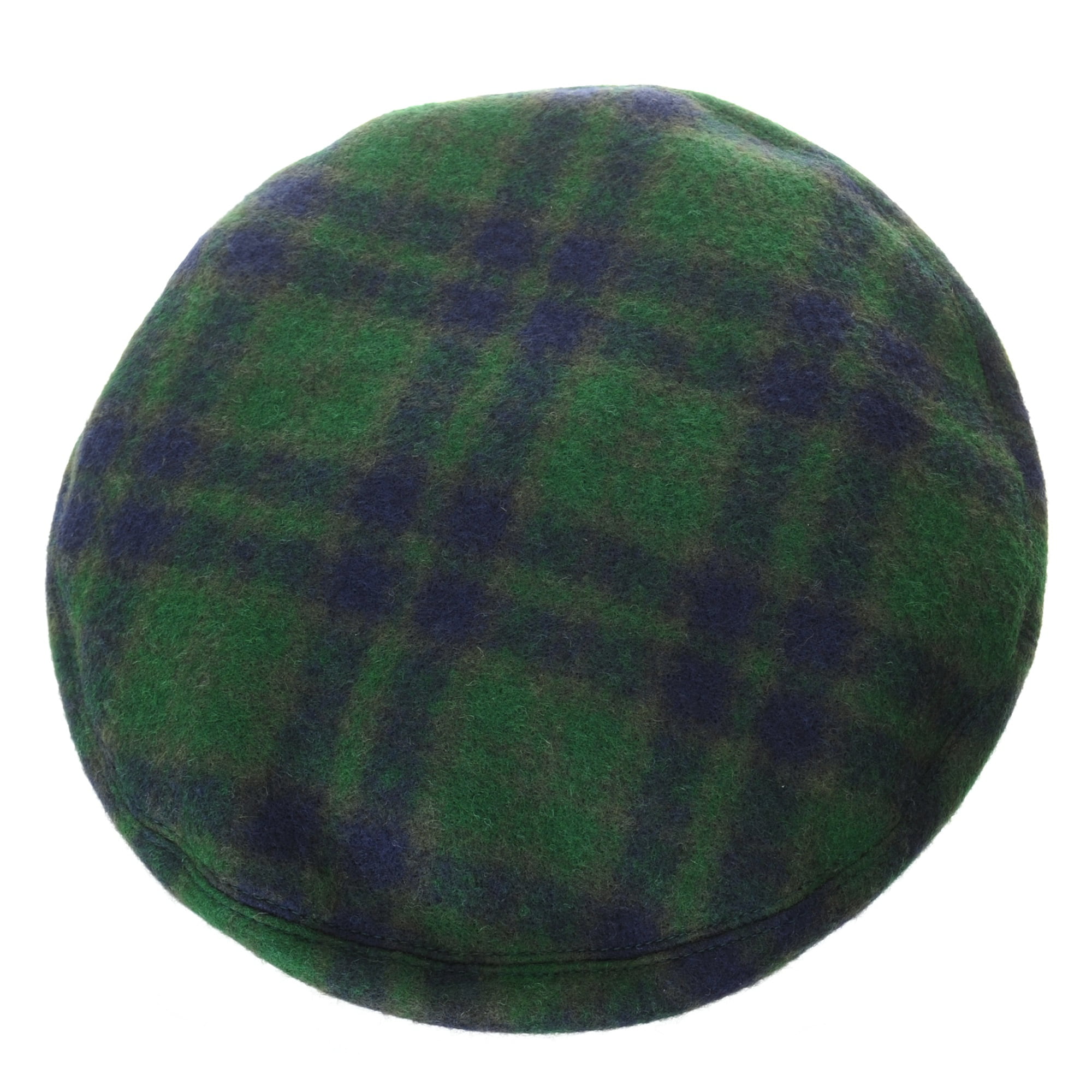 WITHMOONS Wool Beret Hat Tartan Check Leather Sweatband KR3781 