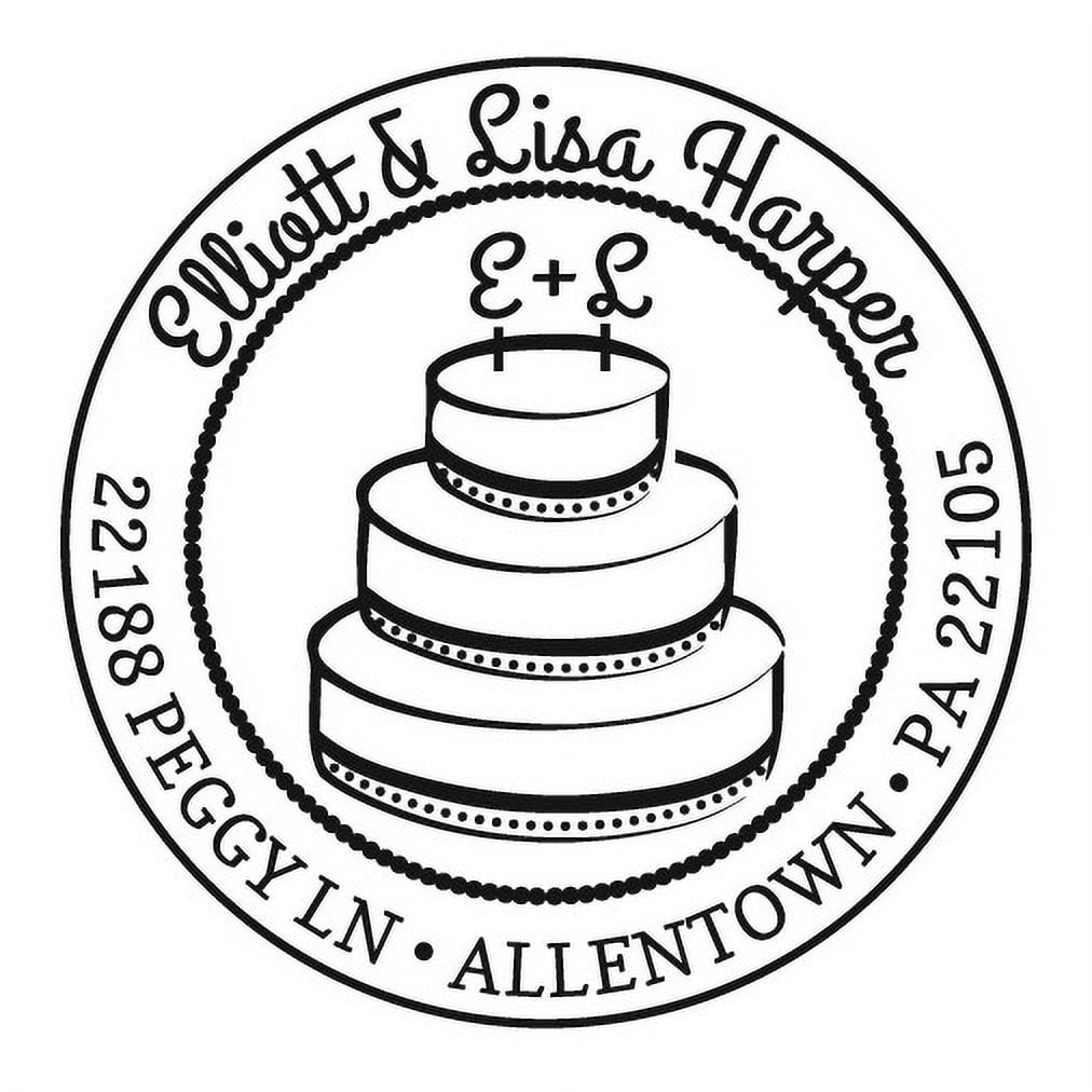 Personalized Round Self-Inking Rubber Stamp - The Harper