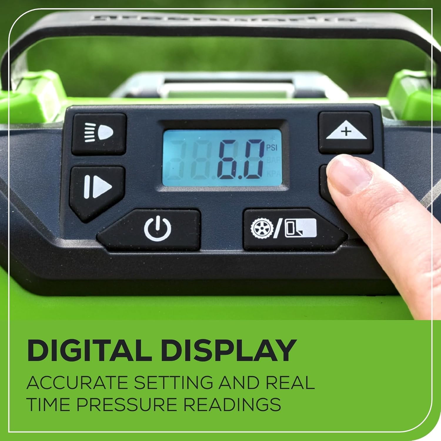 Greenworks 40V Cordless Tire Inflator, 160 PSI Portable Air Compressor, Tool Only