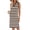 Coffee, variant on Sleeveless Women's Striped Summer Dress Casual Polo V Neck Slit Loose Fit T Shirt Midi Dresses