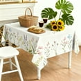 thumbnail image 4 of NIUBIER Floral Spring/Summer Durable Heavyweight Fabric Indoor Outdoor Tablecloth, Washable Table Cloth for Rectangle Tables, Picnic/Patio Table Covers (60" x 84" Rectangular), 4 of 6