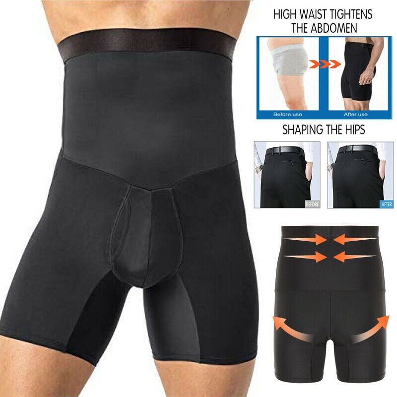Men Compression High Waist Boxer Shorts Tummy Body Shaper Girdle Slimming Pants