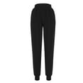 thumbnail image 6 of Comfy Cotton Elastic Waist Sweatpants Sports Gym Joggers Pants with Pockets Womens Activewear Casual Loungewear (M, Black), 6 of 7
