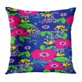 thumbnail image 1 of BOSDECO Housse de Coussin Motif Vert Été Floral Jardin Funky Mod Chic Corail 18x18 Pouces, 1 of 1