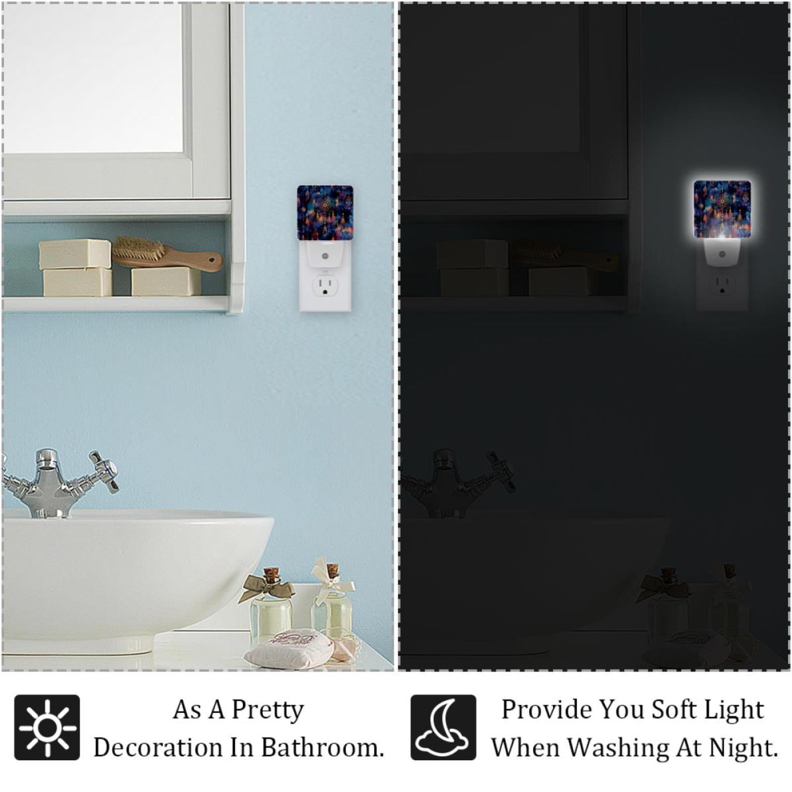 PhooArto Galaxy Dreamcatcher Patterns Plug in LED Night Light Auto Sensor Dusk to Dawn Decorative Night for Bedroom, Bathroom, Kitchen, Hallway, Stairs, Baby's Room, Energy Saving