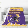 thumbnail image 3 of Custom Minnesota Blanket Personalized Throw Blankets Name and Number for Men Women Boy Football Style Decor Gifts, 3 of 6