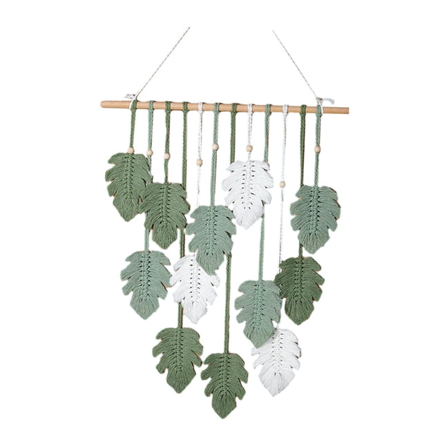 Tapiz de pared de macramé bohemio hecho a mano, colgante artesanal, tapiz tejido, decoración de pared para Verde