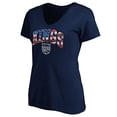 thumbnail image 2 of Women's Navy Sacramento Kings Banner Wave V-Neck T-Shirt, 2 of 3